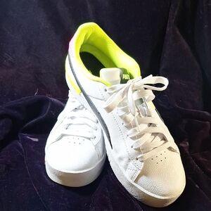 Puma White Sneakers with Neon Accents